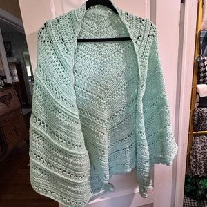 Crochet Shawl with Lace-Like Pattern